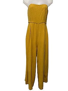 Lulus Strapless Mustard Wide-Leg Jumpsuit Jumpsuit (view 1)