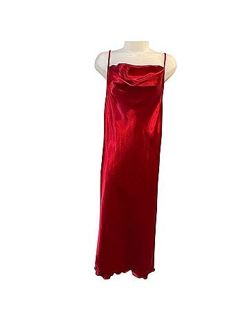 Bebe Vibrant Red Satin Dress Casual Dress (view 1)