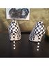 Steve Madden Checkered-gingham Black White Heels Size 6 - photo 5