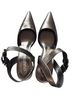 Stuart Weitzman 100% Leather Multi Color Brown Gold Heels Size 5 1/2 - photo 2