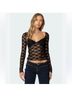 Edikted Solid Black Long Sleeve T-Shirt Size XL - photo 3