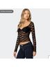 Edikted Solid Black Long Sleeve T-Shirt Size XL - photo 13