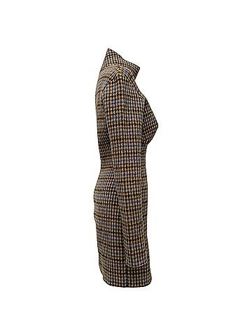 Stella McCartney Stella Mccartney Plaid Turtleneck Mini Dress in Multicolor Wool (view 2)