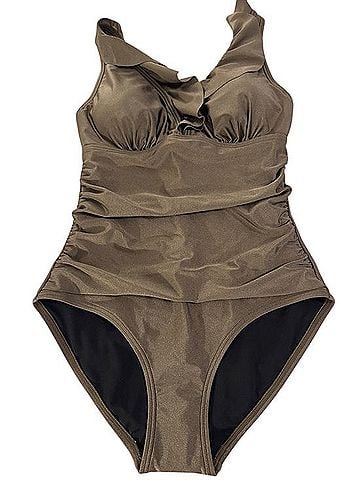 DKNY Ruched One-Piece Swimsuit One Piece Swimsuit (view 1)