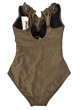 DKNY Ruched One-Piece Swimsuit One Piece Swimsuit (view 2)