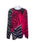 Rag & Bone 100% Cashmere Zebra Print Pink Gray Black Cashmere Pullover Sweater Size L - photo 1