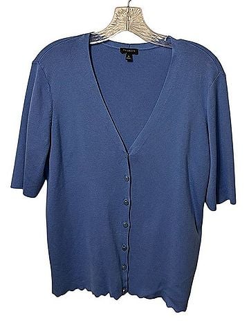 Talbots Classic V-Neck Short Sleeve Button Cardigan Cardigan (view 1)