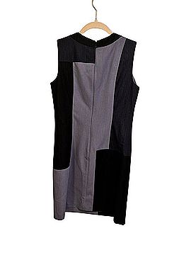 Calvin Klein Blue Chambray Colorblock Dress Cocktail Dress (view 2)