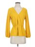 J.Crew 100% Polyester Yellow J.Crew Long Sleeve Blouse Size 4 - photo 1