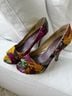 Madden Girl Floral Yellow Purple Heels Size 8 - photo 11