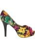 Madden Girl Floral Yellow Purple Heels Size 8 - photo 5