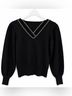 Neiman Marcus 100% Merino Black Silver Wool Sweater Size L - photo 3