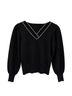 Neiman Marcus 100% Merino Black Silver Wool Sweater Size L - photo 1