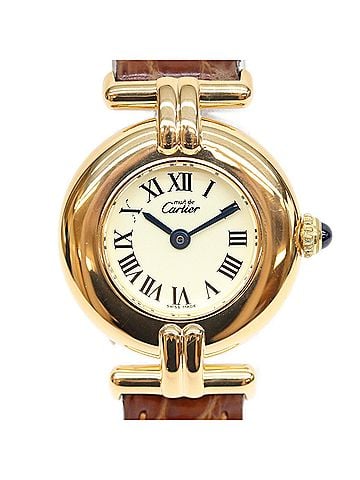 Cartier Cartier W1000653 925 Must Colisée SM Ivory Roman Dial Vermeil Quartz Watch Gold Ladies (view 1)