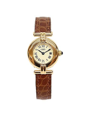 Cartier Cartier W1000653 925 Must Colisée SM Ivory Roman Dial Vermeil Quartz Watch Gold Ladies (view 2)