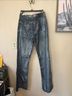 Free People 100% Cotton Stripes Blue Silver Jeans Size 30 - photo 6