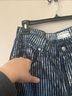 Free People 100% Cotton Stripes Blue Silver Jeans Size 30 - photo 11