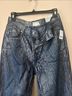Free People 100% Cotton Stripes Blue Silver Jeans Size 30 - photo 3