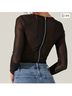 Astr Long Sleeve Mesh Corset Top Long Sleeve Top - photo 4