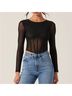 Astr Long Sleeve Mesh Corset Top Long Sleeve Top - photo 5