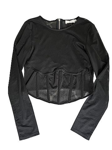Astr Long Sleeve Mesh Corset Top Long Sleeve Top (view 1)