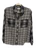 Equipment 100% Silk Plaid Black White Button-Down Shirt Size S (petite) - photo 1