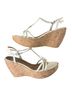 Stuart Weitzman 100% Leather White Wedges Size 8 1/2 - photo 1