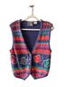 Sigrid Olsen Aztec Or Tribal Print Blue Pink Sweater Vest Size M - photo 1