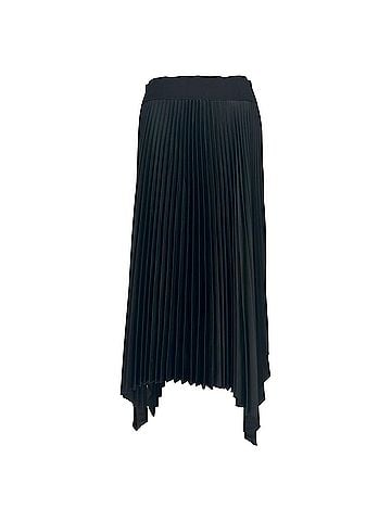 Joseph Joseph Ade Knit Weave Plissé Skirt in Black Polyester (view 1)