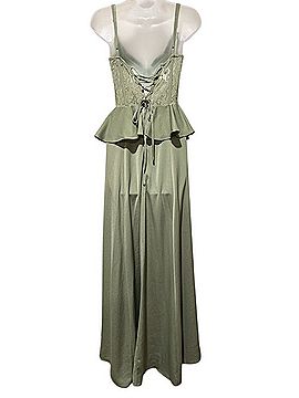 VICI Sage Green Lace Peplum Maxi Dress Casual Dress (view 2)