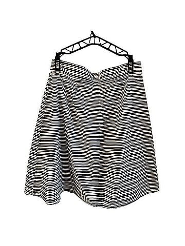 J.Crew striped midi shell skirt with front pleats Casual Skirt (view 2)