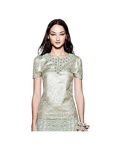 Tory Burch Lola Blouse Short Sleeve Blouse (view 2)