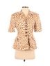 Escada 100% Linen Animal Print Tan Brown Blazer Size 4 - photo 1