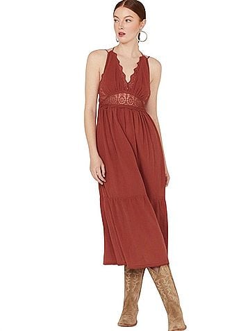 Lush Lace-Trim Sleeveless Midi Cocktail Dress (view 1)
