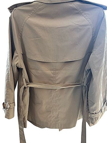 Xside Cropped Double Breasted Trench Coat Trenchcoat (view 2)