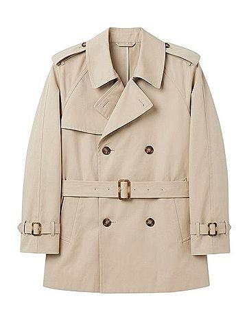 Xside Cropped Double Breasted Trench Coat Trenchcoat (view 1)