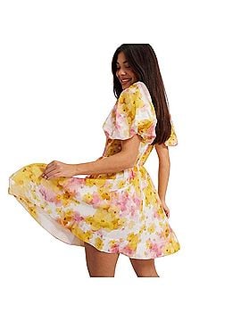 Bardot Aliah Floral Puff Sleeve Corset Dress Cocktail Dress (view 2)