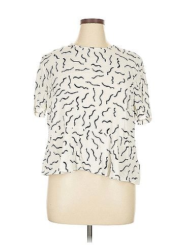 Diane von Furstenberg Orilla Peplum Blouse Short Sleeve Blouse (view 1)