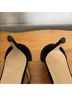 Marc Fisher 100% Suede Solid Black Gold Heels Size 11 - photo 7