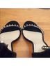 Marc Fisher 100% Suede Solid Black Gold Heels Size 11 - photo 4