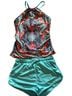 Venus Floral Multi Color Teal Two Piece Swimsuit Size 8 - photo 1