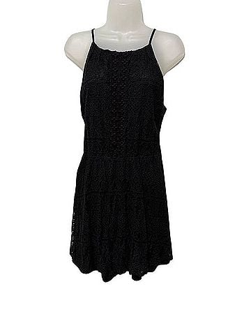 Lush Black Lace Halter Mini Dress Casual Dress (view 1)