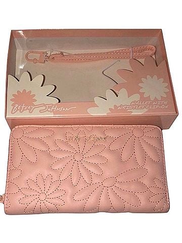Betsey Johnson Pastel Pink Quilted Daisy Zip Around Wallet (view 2)