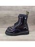Dr. Martens 100% Patent Leather Solid Purple Boots Size 5 - photo 4