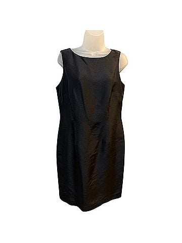 Talbots Classic Black Midi Dress Casual Dress (view 1)