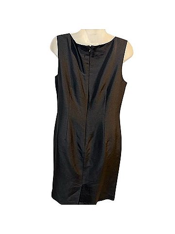Talbots Classic Black Midi Dress Casual Dress (view 2)