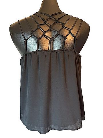 XOXO Black Beaded Strappy Camisole Tank Top (view 2)
