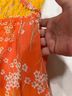 DR2 100% Polyester Floral Yellow Orange Blue Black Casual Dress Size M - photo 8