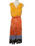 DR2 100% Polyester Floral Yellow Orange Blue Black Casual Dress Size M - photo 2