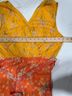 DR2 100% Polyester Floral Yellow Orange Blue Black Casual Dress Size M - photo 7